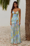 KIKI HIGH SLIT MAXI DRESS LANA GREEN