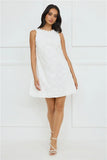 Seashell Chic Embroidered Mini Dress White