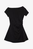 Roslyn Off Shoulder Mini Dress Black