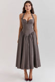 smoke halter midi dress
