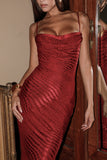 deep red devoré satin maxi gown limited edition