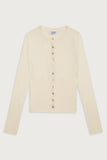 Lenon Cloud Knit Button Up Cardigan Porcelain