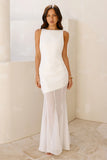 Modern Art Maxi Dress White