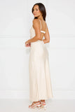 Hideaway Place Satin Maxi Dress Champagne
