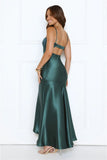 Nightfall Chic Satin Maxi Dress Teal