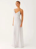 Harri Maxi Dress White Polka Dot