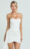 Hazel Mini Dress Strapless Corset Sequin Dress in Ivory