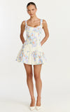 Astra Mini Dress Balconette Bodice Drop Waist Dress in Astra Posey Floral Print