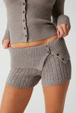 Nolan Cable Cloud Knit Mini Short Dark Pearl