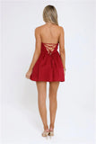 Sunset Wanderlust Strapless Mini Dress Red