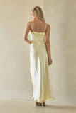 Adrianna Satin Ruffle Maxi Dress