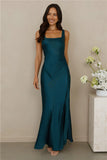 The Evelina Satin Maxi Dress Teal
