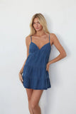 Evalee Tiered Denim Mini Dress