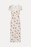 Delicate Lace Midi Dress Cherry Flower
