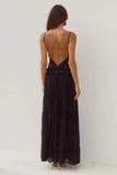 ROSETTA BACKLESS TIERED MAXI DRESS BLACK