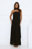 Soirée Glow Strapless Maxi Dress Black