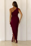 Summer Ember One Shoulder Maxi Dress Burgundy