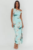 Amalfi Maxi Dress Mint Floral Print Dress