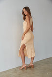 Keilani High Neck Open Knit Midi Dress