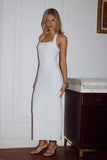 FRANCA HALTER MIDI DRESS WHITE