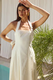 ASTRID HALTER MIDI DRESS WHITE