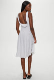 Aurora Satin Midi Dress White Polka Dot