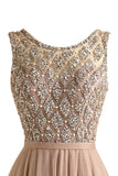 Sparkly Beaded Long Tulle Bridesmaid Prom Dress