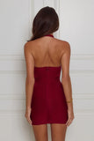 Love In The Fast Lane Bandage Halter Mini Dress Red