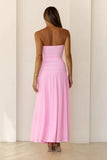Spark Night Strapless Mesh Maxi Dress Pink