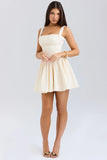 buttermilk ribbon detailed mini dress