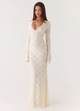 Astoria Long Sleeve Maxi Dress Ivory