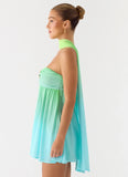 Calantha Scarf Mini Dress Sea Ombre