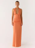 Ilaria Halter Maxi Dress Apricot