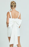 Alegra Mini Dress Square Neck Fit And Flare Dress in Ivory