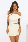 Break The Internet Mesh Off Shoulder Mini Dress Yellow