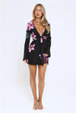 Twilight Bloom Dream Long Sleeve Mini Dress Floral