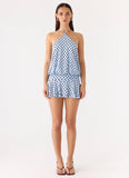 Keay Mini Dress Blue Mocha Dot