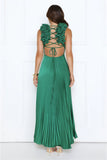 Honeyed Luxe Satin Maxi Dress Green