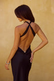 CHARA LOW CROSS BACK MAXI DRESS BLACK