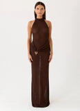 Saoirse Knit Maxi Dress Chocolate