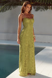 ELLERBY FRILL TRIM MAXI DRESS OLIVE