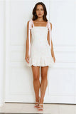 Blossom Embellish Mini Dress Cream