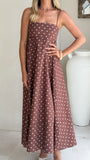 Elie Maxi Dress Chocolate Cream Polka Dot