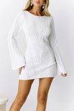 Soulful Nights Long Sleeve Mini Dress White