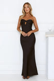 Silken Aurora Strapless Maxi Dress Black