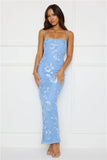 Amber Zest Mesh Maxi Dress Blue