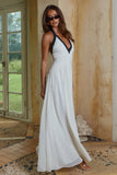 CAROLINA HALTER RUCHED MAXI DRESS IVORY BLACK POLKA