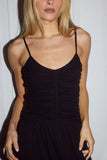 SOL RUCHED MAXI DRESS BLACK