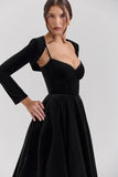 black velvet tulle midi dress bolero
