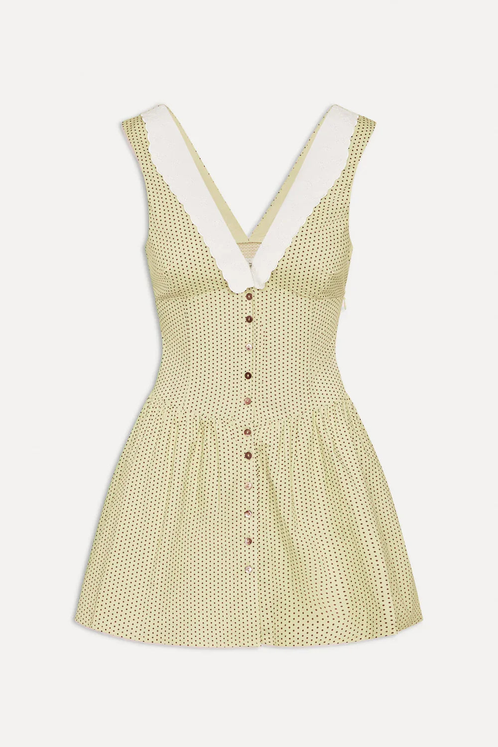 Marley Cotton Mini Dress Lemon Dot